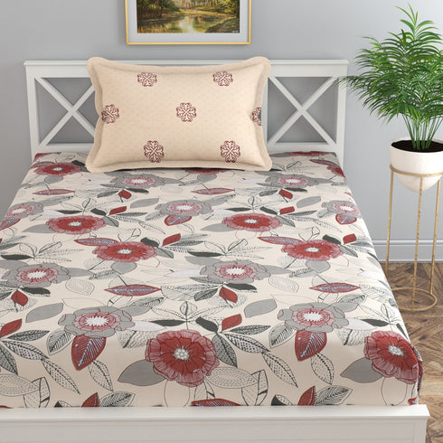 Reeva Fitted Bed Sheet Set with Pillow Covers by Florida